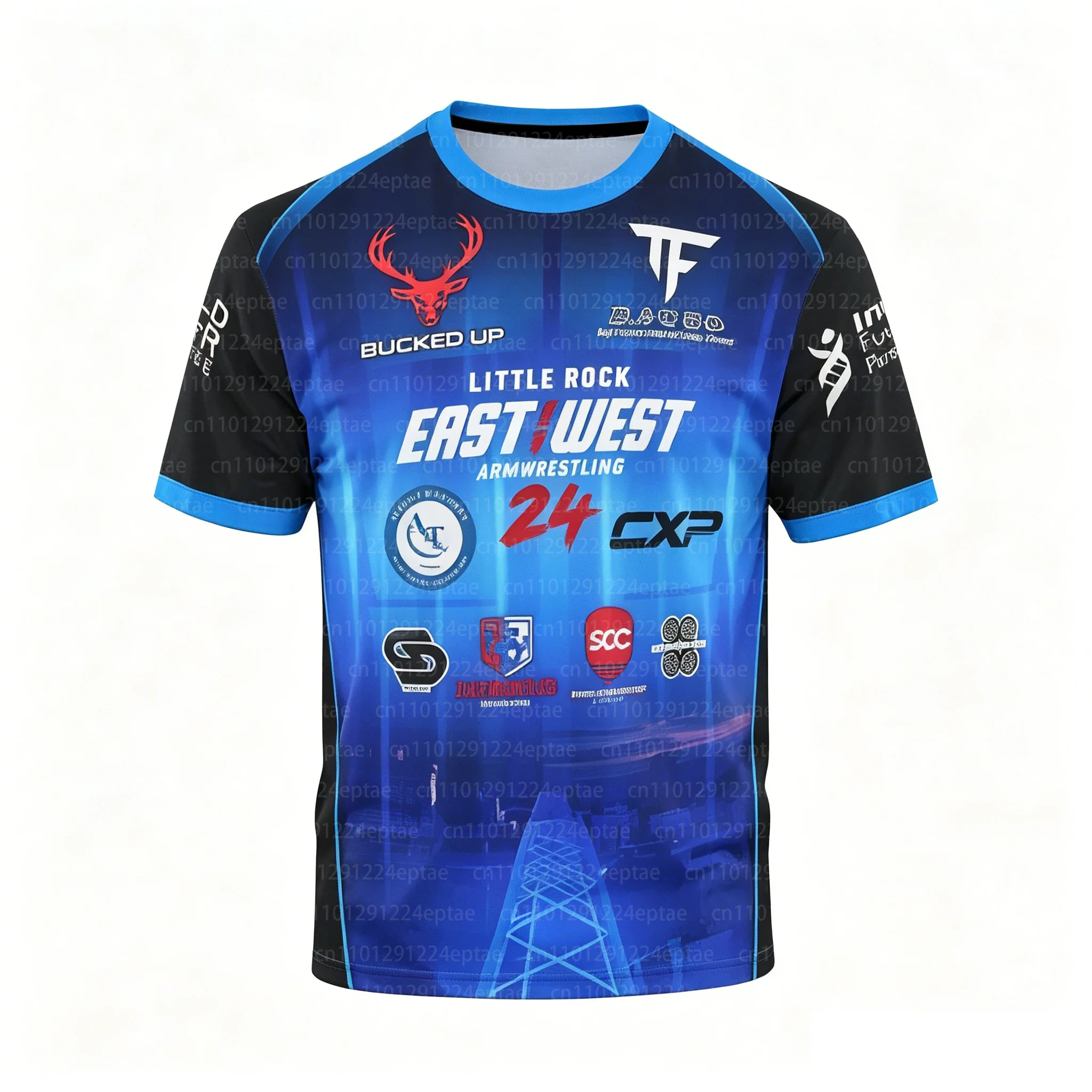 Camiseta Deportiva para Hombre, Serie Azul y Negra, Jersey 2026 para Lucha de Brazos al Aire Libre, East vs West 24, Uniforme de Entrenamiento de Boxeo