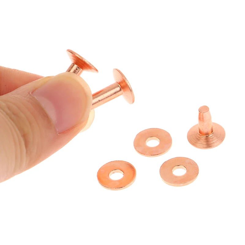 NEW 10sets Rivet Fixed Copper Rivet For Leather With Burrs Washers For DIY Rivet Fixed DIY Vintage Leather Goods
