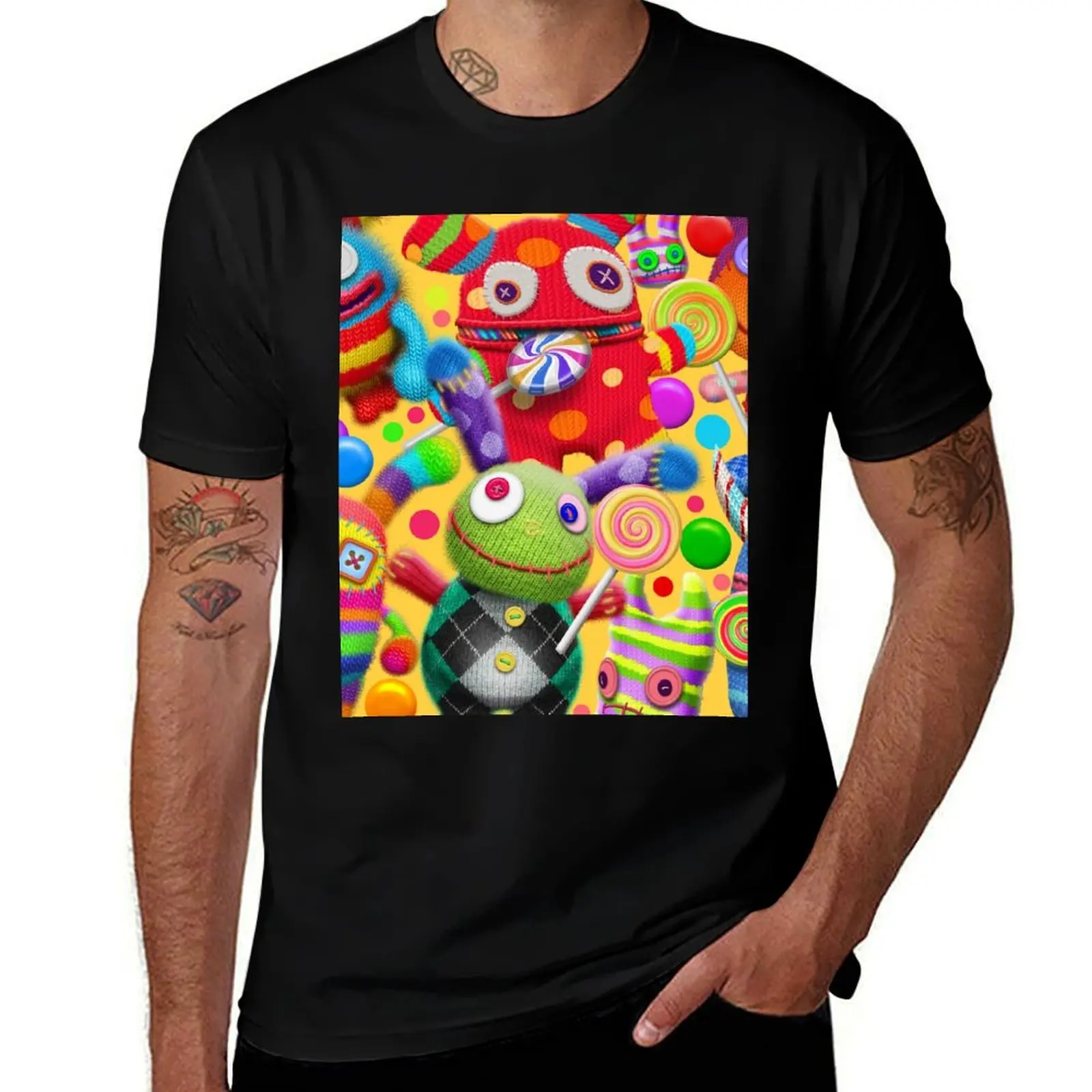 A gang of sock monsters T-Shirt Streetwear Print Tee Shirt T-Shirt