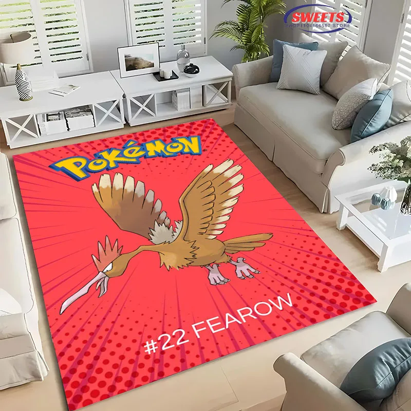 3D Printing Miniso Pokemon Card Cartoon Carpet for Living Room Childrens Bedroom Mat Sofa Doormat Floor Anti-slip Decor Rug Gift