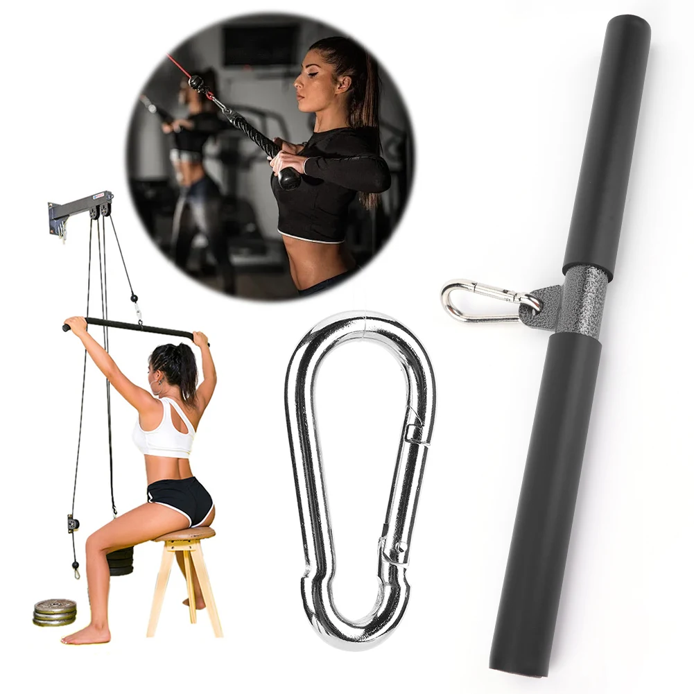 Lat Bar Cable Machine Attachment with EVA Handgrip Pulldown Bar Pull Down Short Bar for Gym Strength Workout Muscle Building