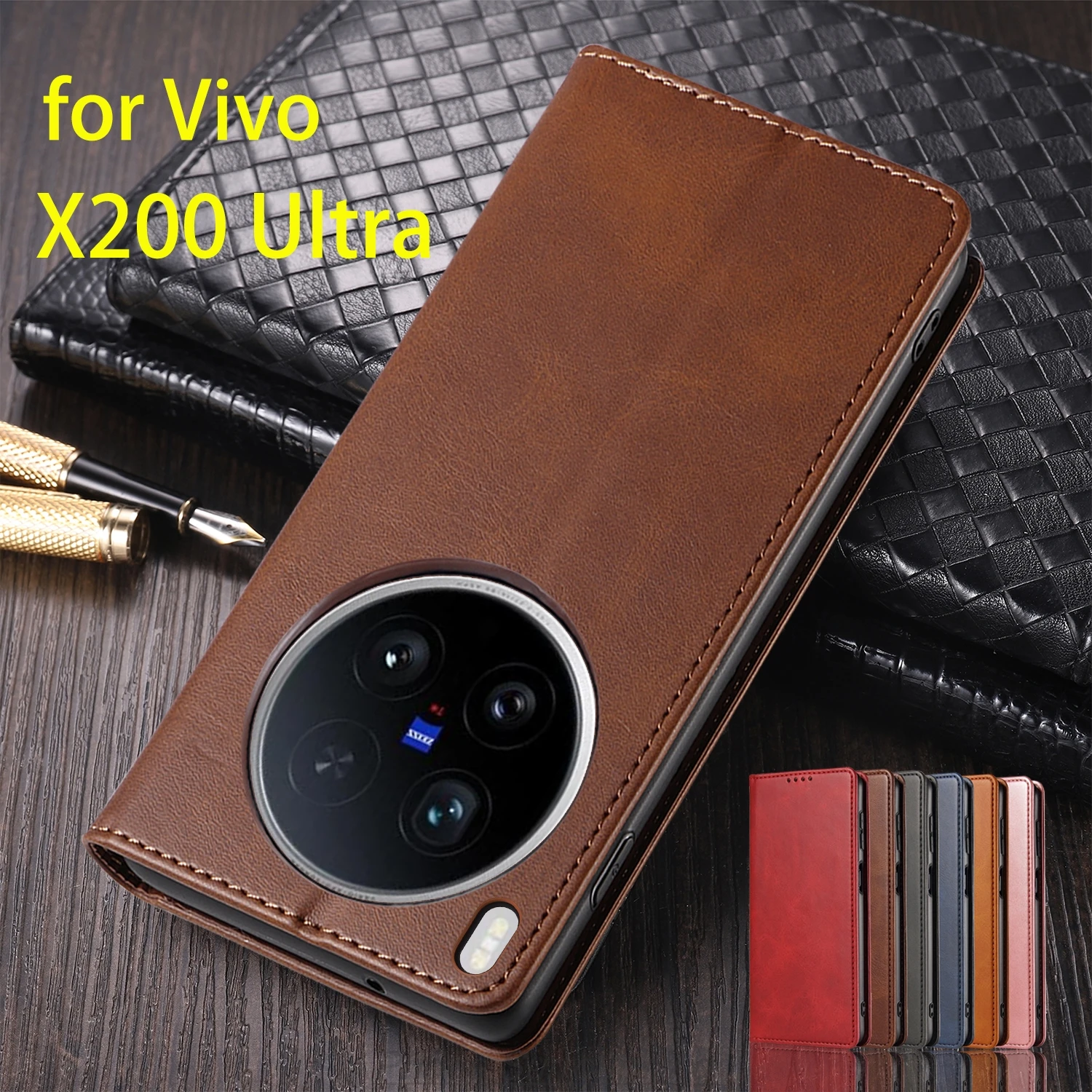

Leather Case for Vivo X200 Ultra X200U Flip Case Card Holder Holster Magnetic Attraction Cover Wallet Case Capa Fundas Coque