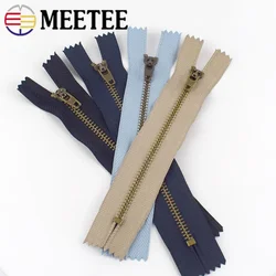 Meetee 10pcs 10/13/15/18cm 4 # Close-End Metallo Chiusura Lampo Dei Pantaloni Borse tasca Auto Blocco Decorazione Zip FAI DA TE Accessori di Abbigliamento Cucito ZA025