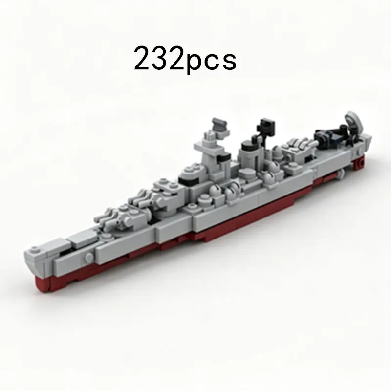 MOC 232pcs Small Particle Building Blocks Mini Heavy Cruiser Model Desktop Collectible Ornament Toy Gift Set