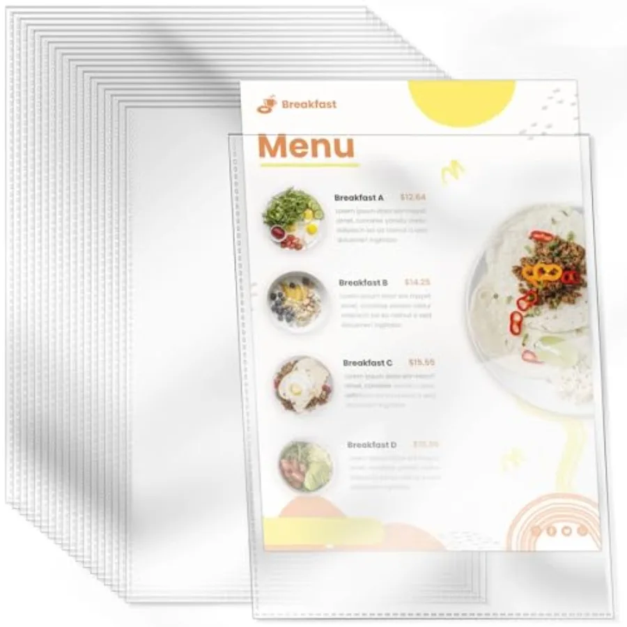 30er-Pack No-Locks Sheet Protecto 8,5" x 11" Letter-Format Heavy Duty Clear View Page Sleeves Protecto Clear Paper Document Artwork
