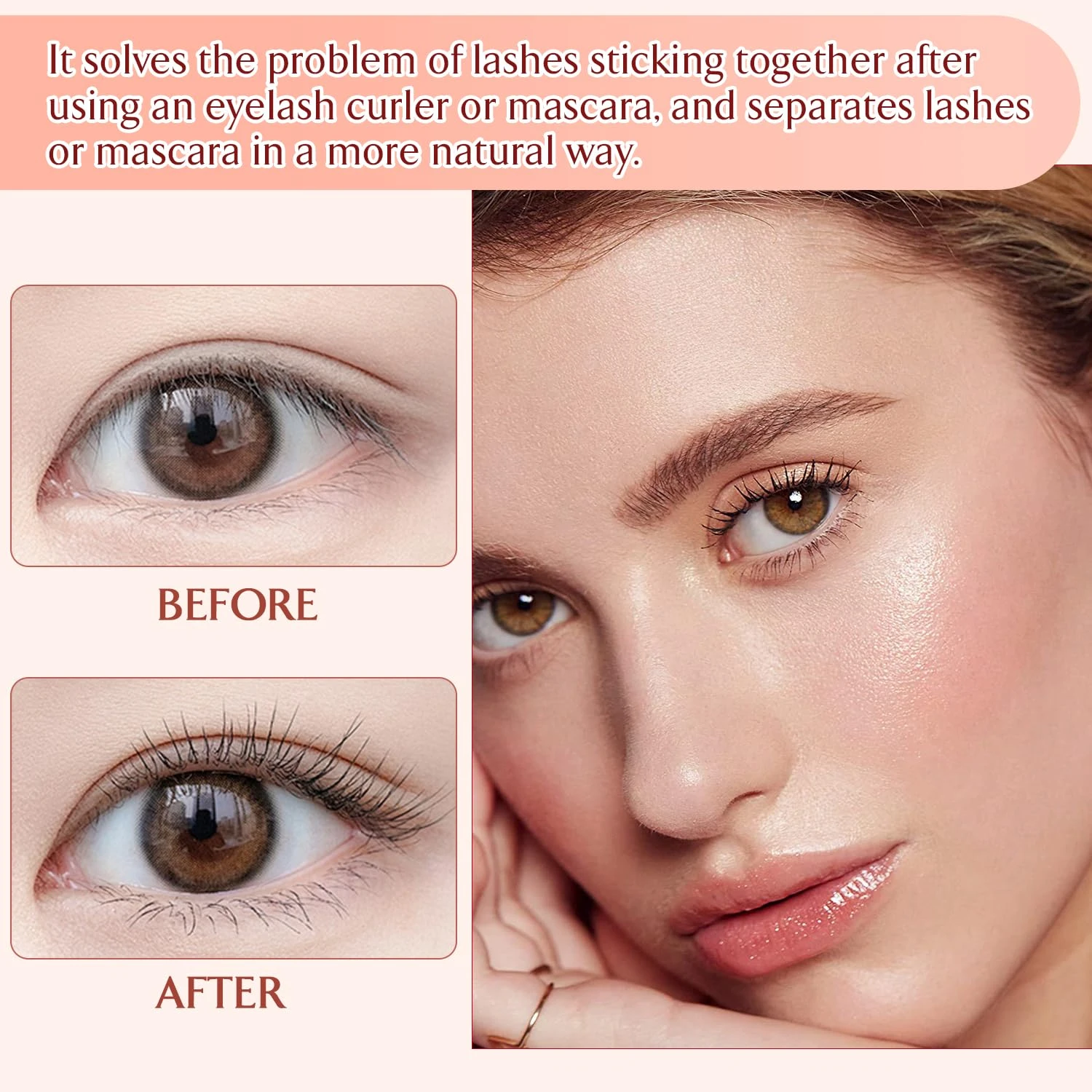 Perfekt präziser und makelloser, spezialisierter Dual Arc Professional Wimperntrennkamm – abgedeckter Wimpernentfinierer für nahtlose Anwendungen