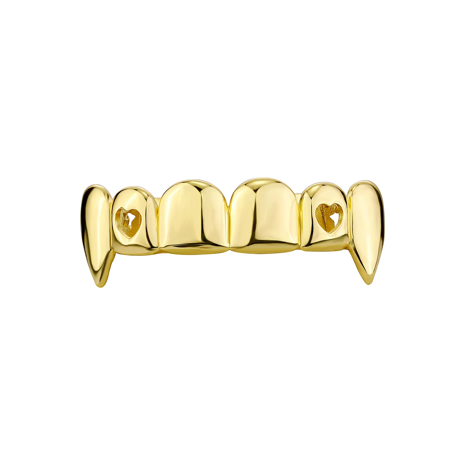 TOPGRILLZ Gold Silver Plated HIP HOP Teeth Grillz 6 Top & 6 Bottom Grills Set With silicone Real Shiny Vampire Tooth Sets