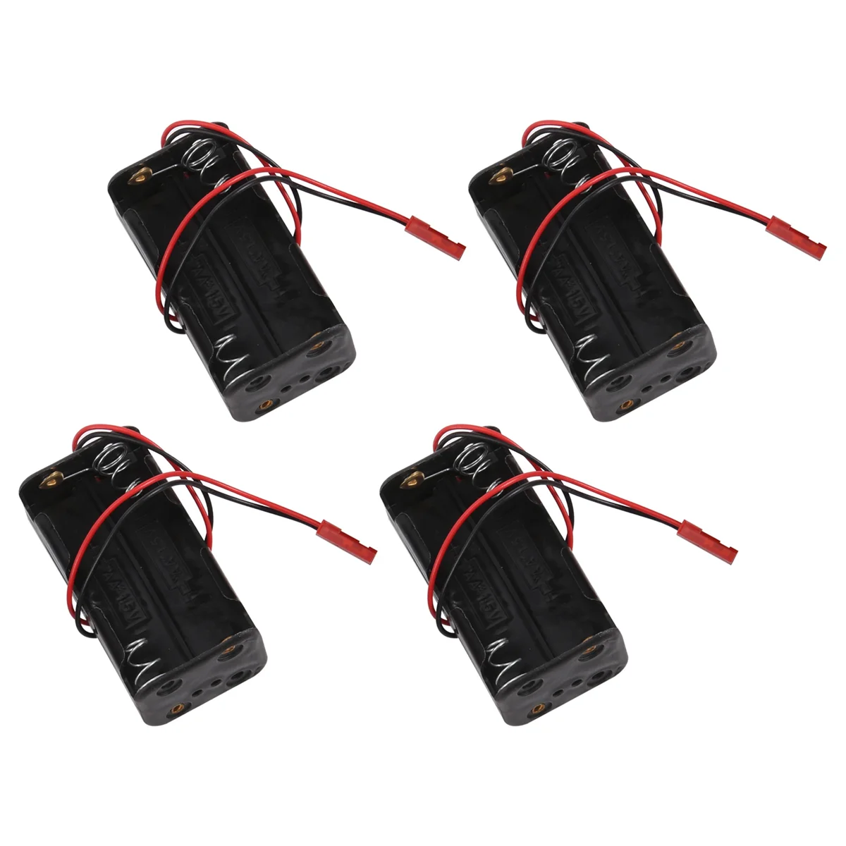 4Pack 6V 4XAA Battery Container Case Holder Pack Box JST Plug Receiver for Redcat 1/8 1/10 RC Nitro Power Car