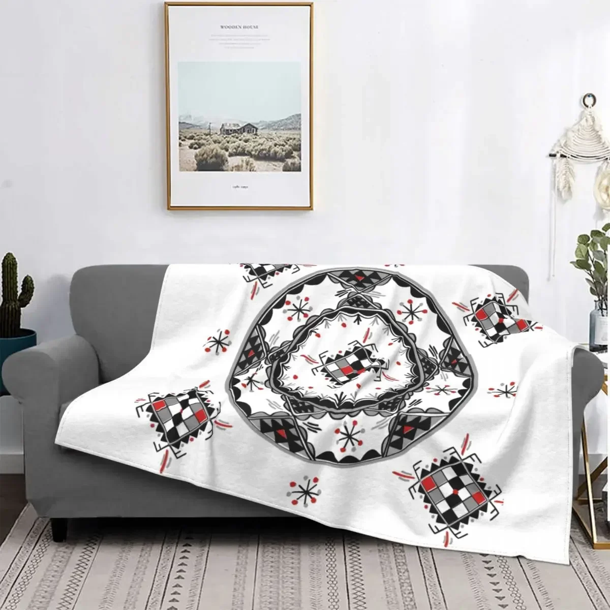 Kabyle ceramics Pattern Plaid flanella coperta morbida leggera calda geometrica Amazigh divano Car Bedding Decor regali per adulti