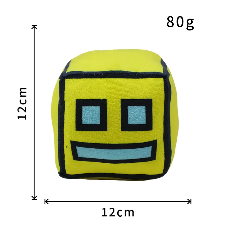 12 cm Geometrie Dash Cube Plüsch Spielzeug Kleine Kissen Gefüllte Puppe Cosplay Quadrat Anhänger Spiel Nette Dekoration Kinder Geburtstag geschenk – Detail 13