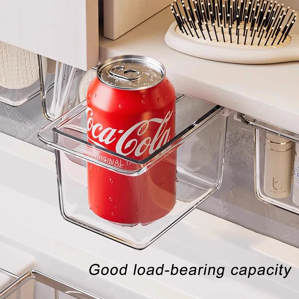 خزانة صغيرة معلقة درج صندوق تخزين ل تحت خزانة حمام مكتب ذاتية اللصق المنظم صندوق مخزن للمكياج الحاويات