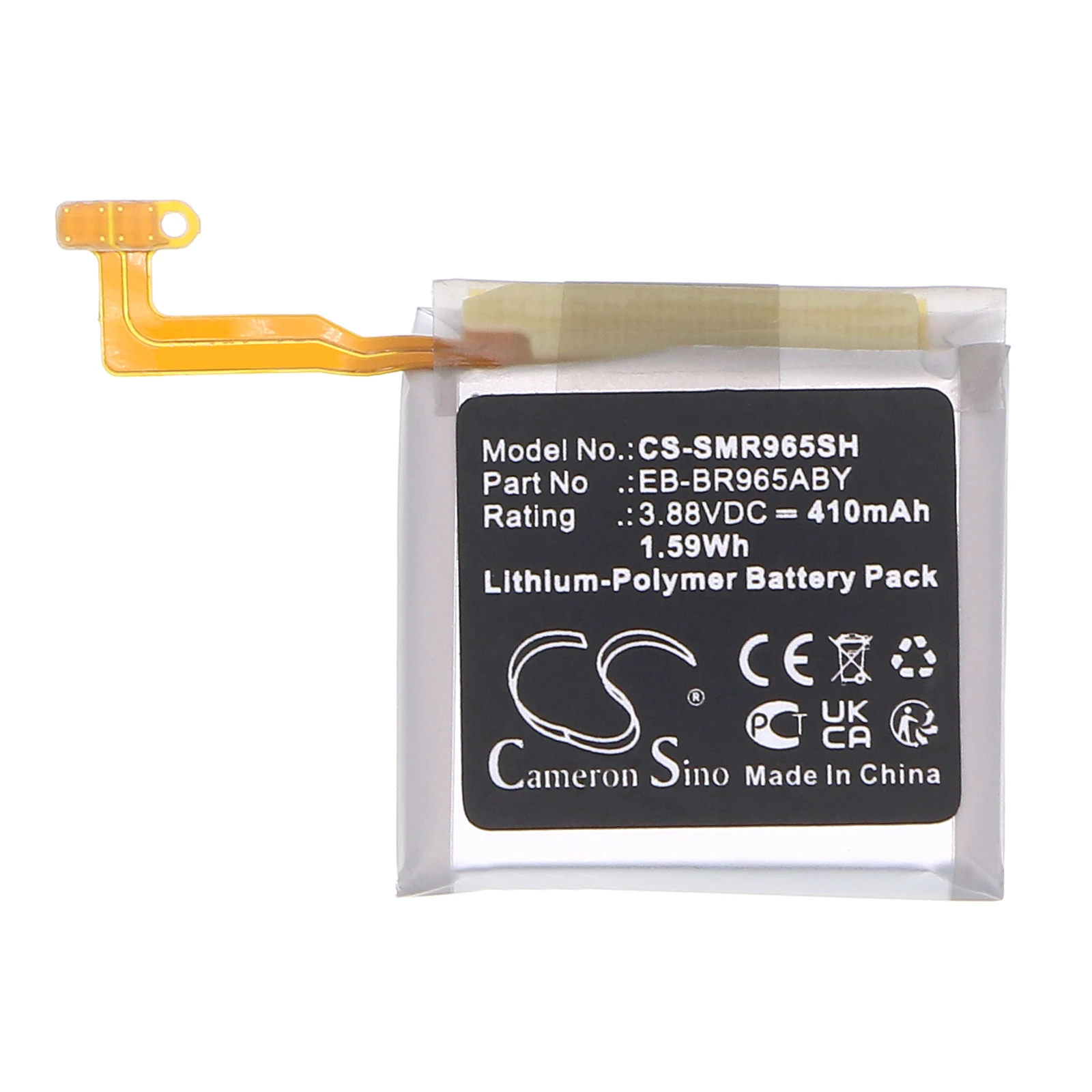 CS Replacement Battery for Samsung SM-R960,SM-R965,Galaxy Watch 6 Classic 47mm PN:GH43-05162A,EB-BR965ABY 410mAh / 1.59Wh