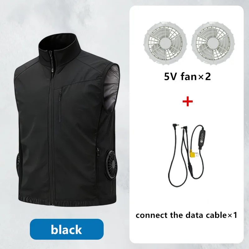 Summer Men'S Heatstroke Prevention Cooling High Air Volume Fan Intelligent Air Conditioning Clothes Vest（Excluding Power Bank） view 4