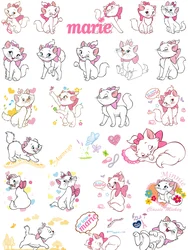 The Aristocats Marie cat thermoadhesive patches self-adhesive thermo-stickers for children Ironing applications stripes applique