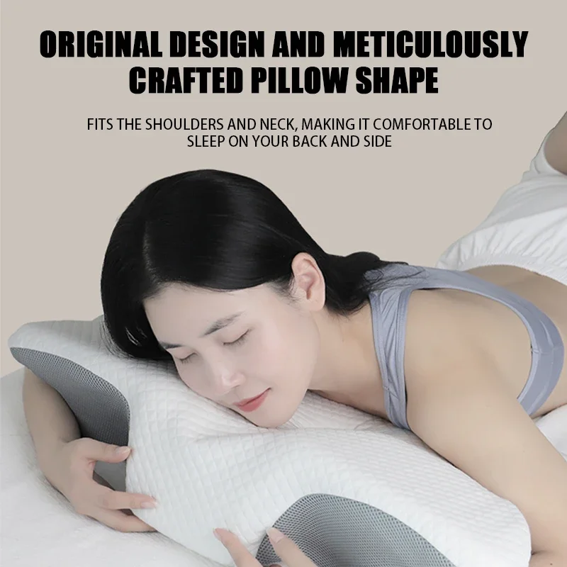 Memory Foam Cervical Pillow Ergonomic Orthopedic Neck Pain Pillow for Side Back Stomach Sleeper Orthopedic Back Pillow