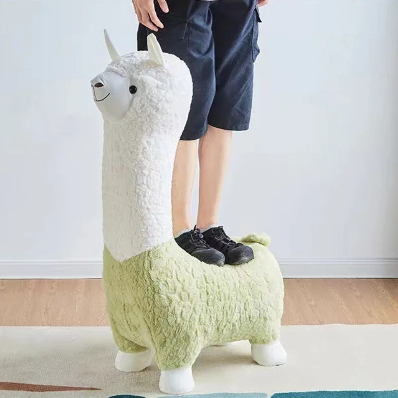 ضخمة الإبداعية الألبكة مقعد ضوء الفاخرة الحيوان البراز الطابق اليدوية زخرفة الشمال نمط الأحذية تغيير البراز مهرجان #6