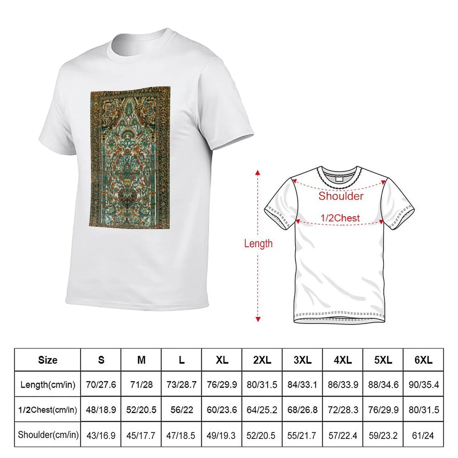 Persian t funny man shirts designer t shirt T-Shirt Print Sarouk Rug man