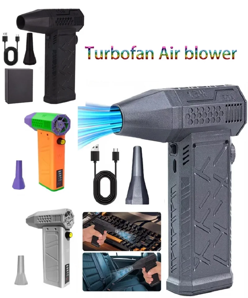 

Mini Turbo Jet Fan 140000RPM Turbofan Air blower Brushless Handheld Duct Fan 52M/S Portable Violent Turbo Jet Fan Type-C Jetdry