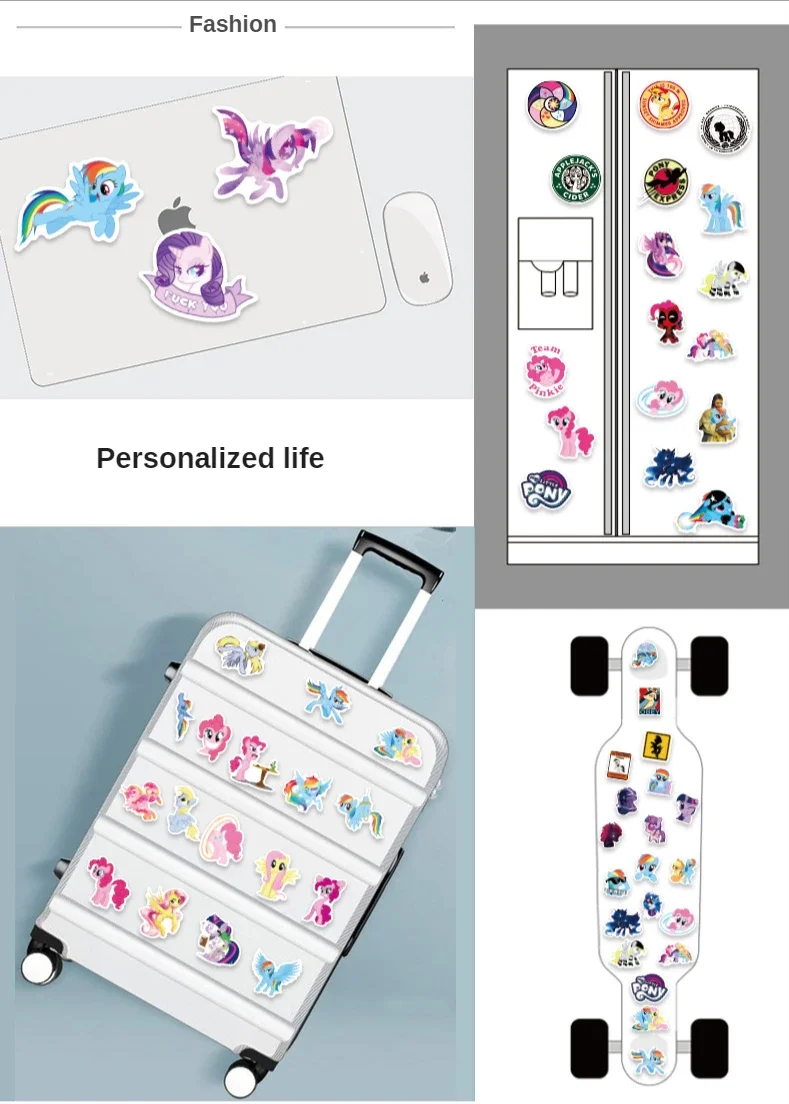 �� 50 Stück My Little Pony Aufkleber, Niedliche Pinkie Pie und Rainbow Dash Sticker für Kinder, Laptop, Wasserflasche, Gepäck, DIY Scrapbook, Geschenk – Detail 5