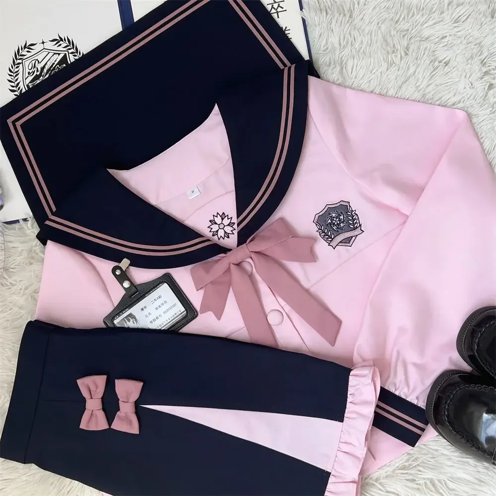 Cherry JK-uniforme escolar japonés, traje de marinero de estilo coreano, trajes para niñas, falda que cubre la cadera, disfraces de Anime COS para mujeres