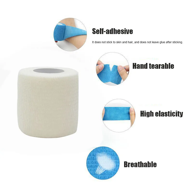 3/6/20PCS White Sports Self Adhesive Elastic Bandages Anti-slip Athletic Nonwoven Disposable Waterproof Elastic Bandage Aid Kit