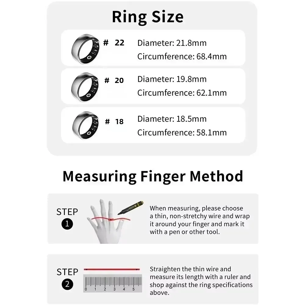 2025 Smart Ring Men Women Multi Sports Modes Body Temperature Health and Sleep Monitor steel Sport Ring For Xiaomi Samsung Phone