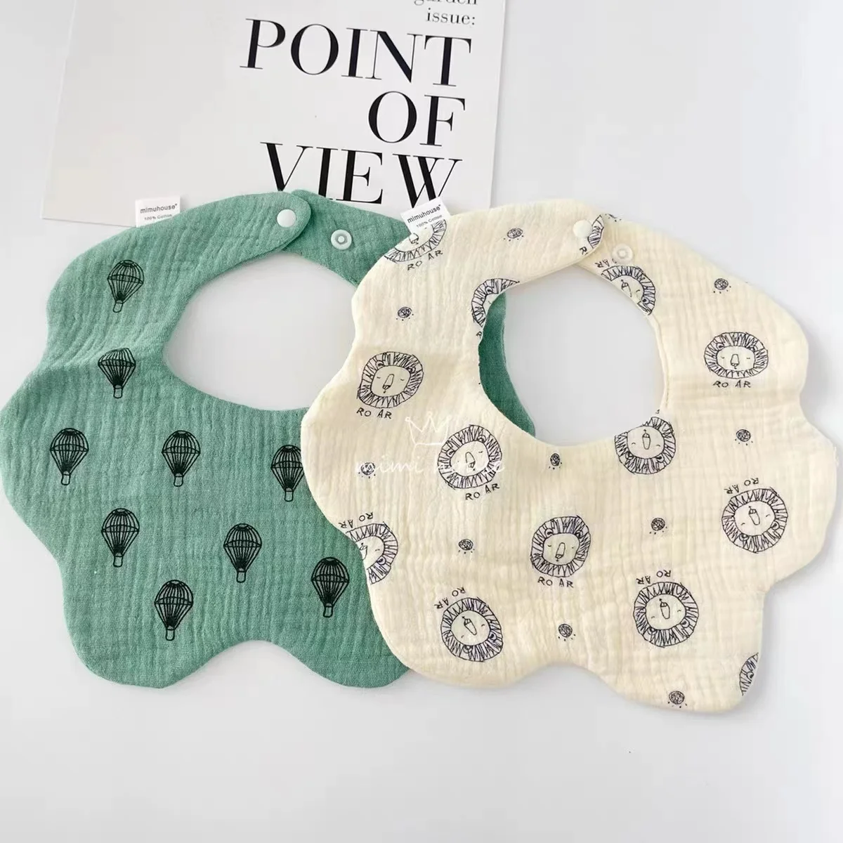 Baby Bib Waterproof Newborn Burp Cloths Cotton Girls and Boys Work Bibs Cute Print Soft Baby Feeding Accessories