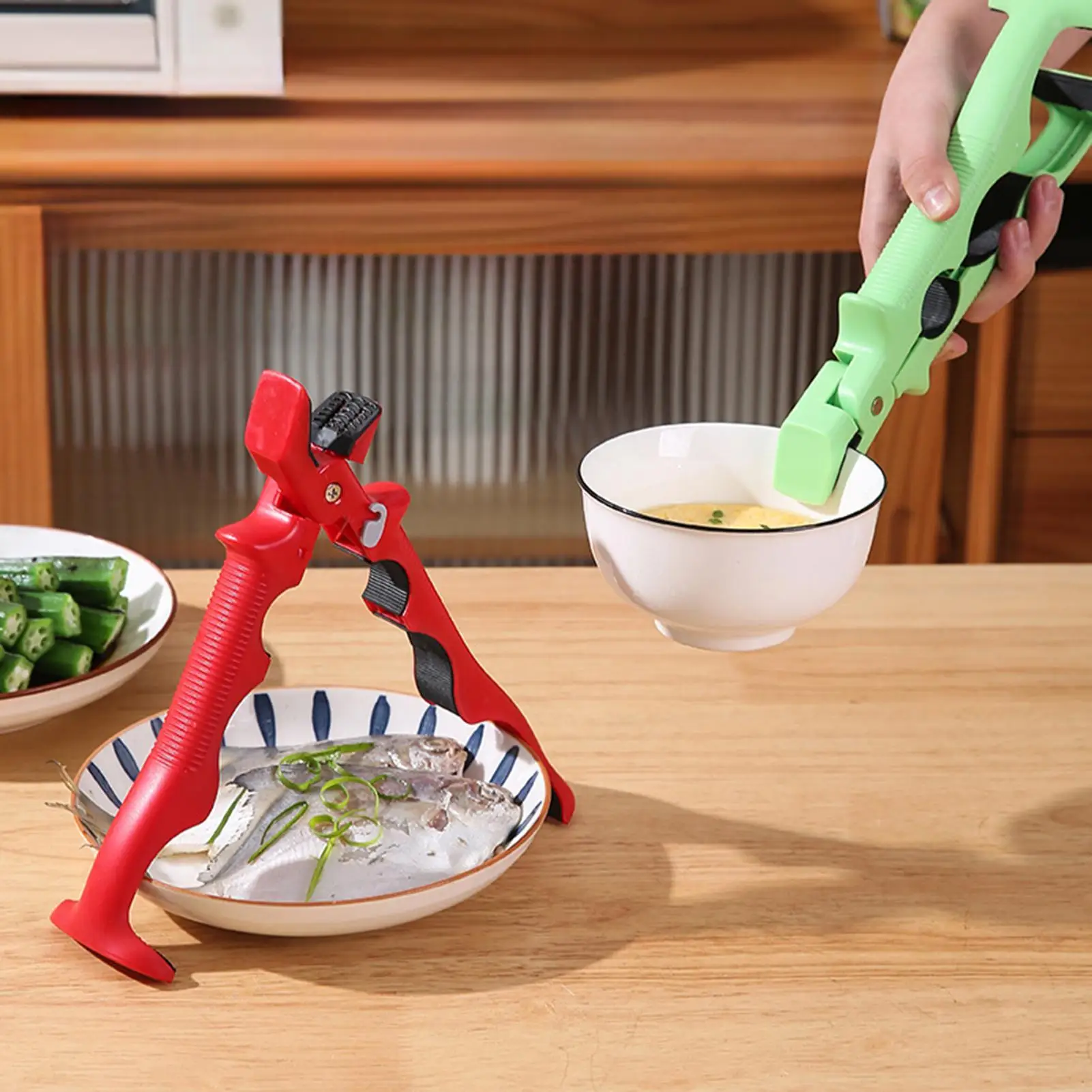 Pince à plaque chauffante Anti-brûlure, antidérapante, poignée sécurisée, support de casserole chaude de cuisine pour four, friteuse à Air, Pots à vapeur