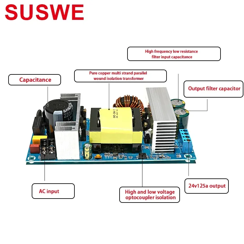 24V12.5A constant voltage regulator power module AC110-2220V full power built-in board, home appliance control circuit board