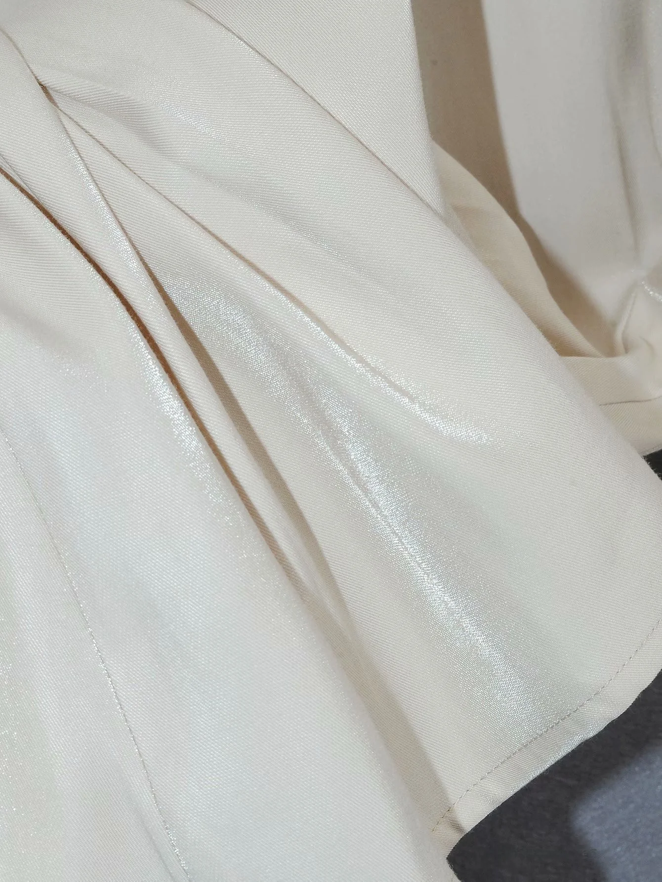 스트리트 슬레 롱 스웨트 새틴 랩 웨이스트 플레어드 스웨트 스커트 드 디자인 센스 블로거 모델 스탠드 칼라 스커트 슬레 드