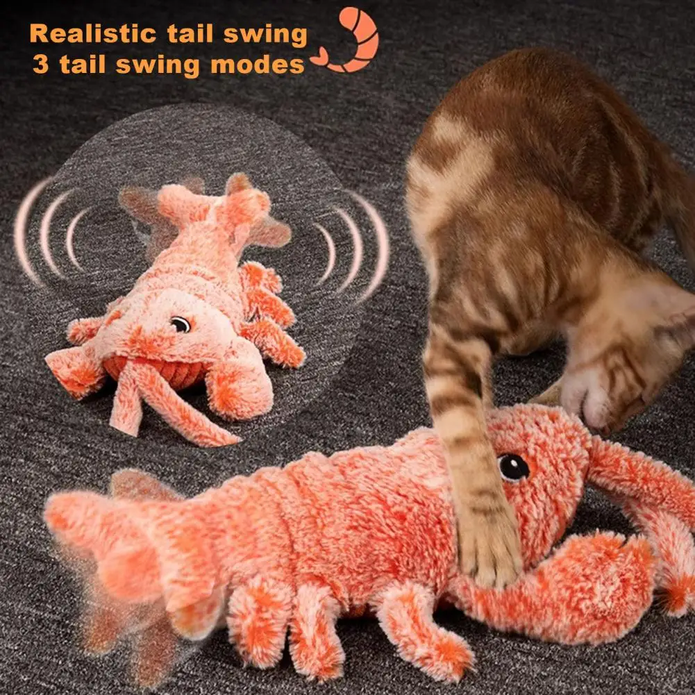 Electric Simulation Lobby Lobster Dog Toy Usb Rechargeable Lobster Dog Toy with Vibration Modes Catnip Realistic for Stress