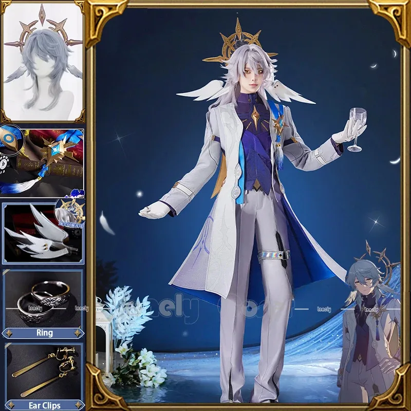 

Sunday Косплей Костюм Игра Honkai: Star Rail Униформа Комплект Тренчи Перчатки Шпильки Кольца Зажимы Для ушей Хэллоуин Вечеринка