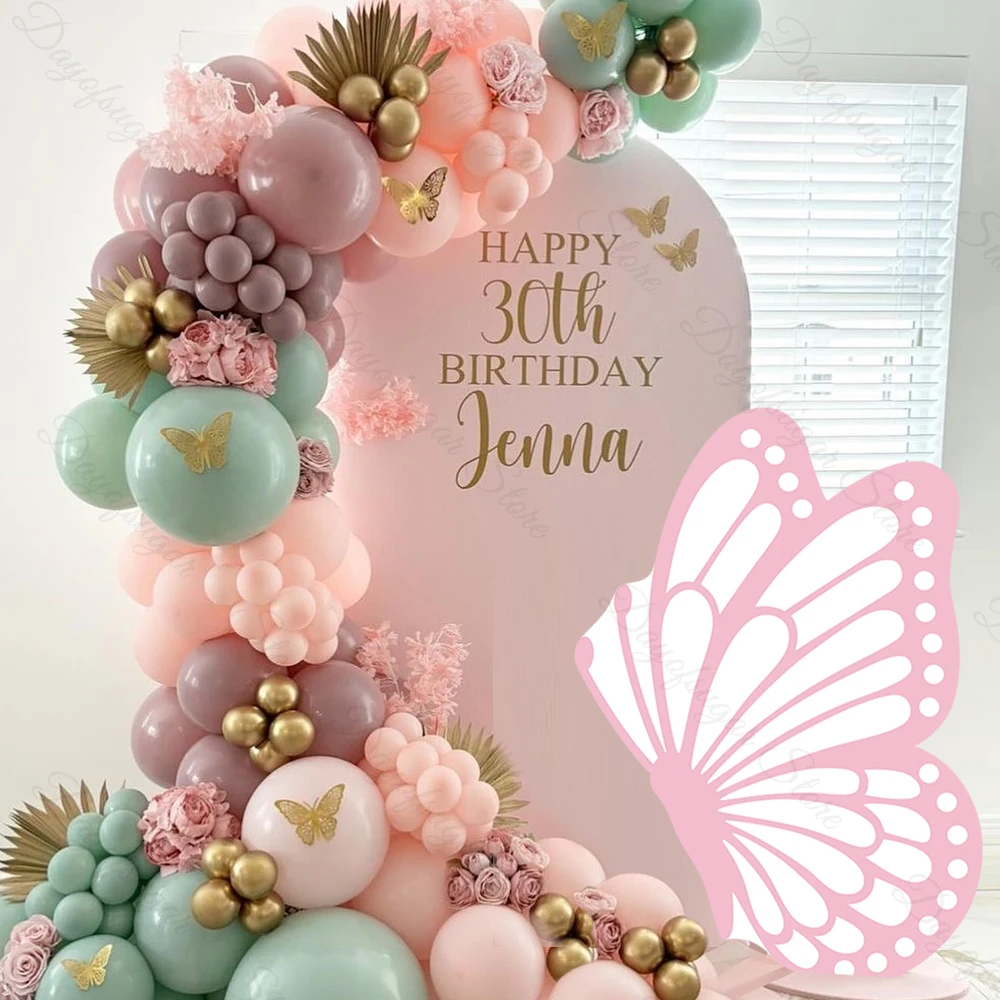 Pink Butterfly Cutout 18/36Inch Pink Butterfly Mosaic Board Custom Welcome Sign for Birthday Baby Shower Party Backdrop Decor