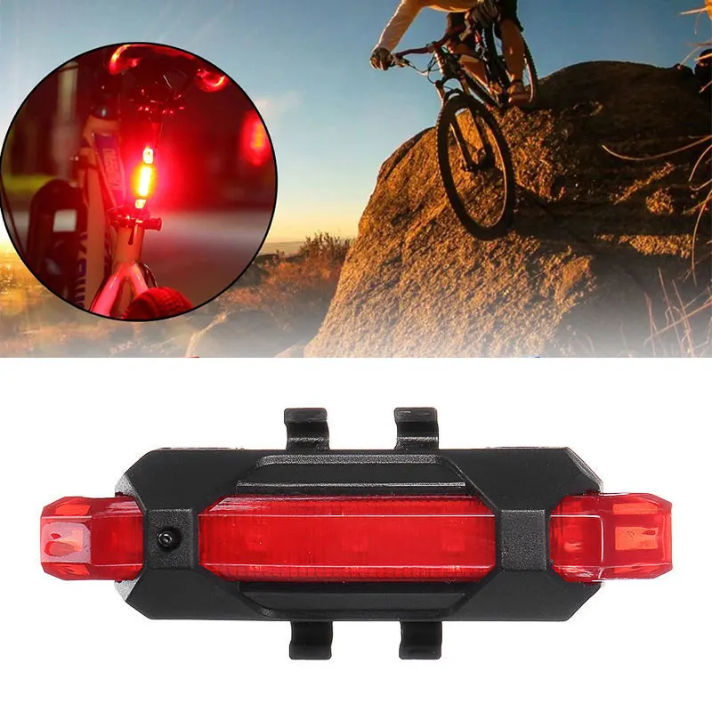 Bike Light Outdoor Mountain Bicycle Rechargeable Led Taillight Usb Rear Tail Safety Warning Cycling Light Portable Flash Light