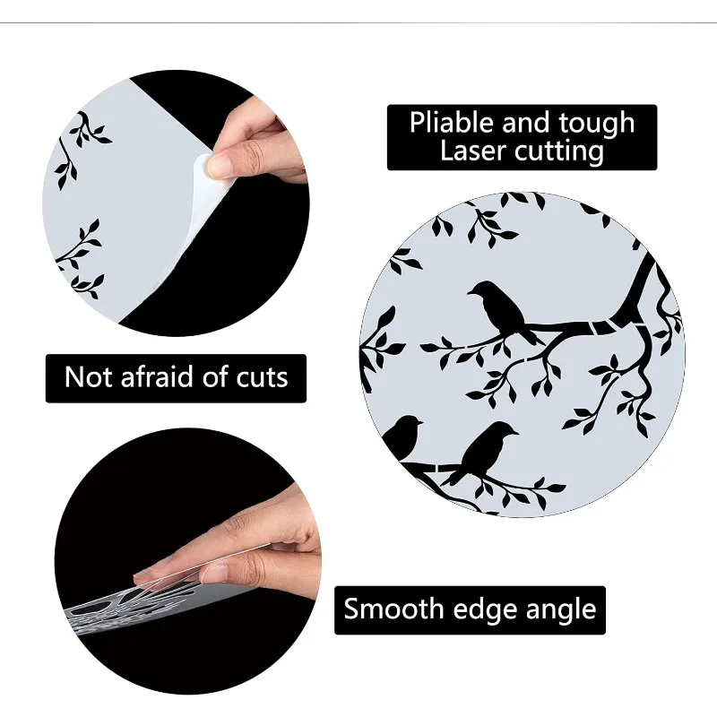 Szablon szablonu drzewa ptak duży 11,8x11,8 Cal szablon ptaki na drzewie wielokrotnego użytku liść sylwetka znak wystrój domu