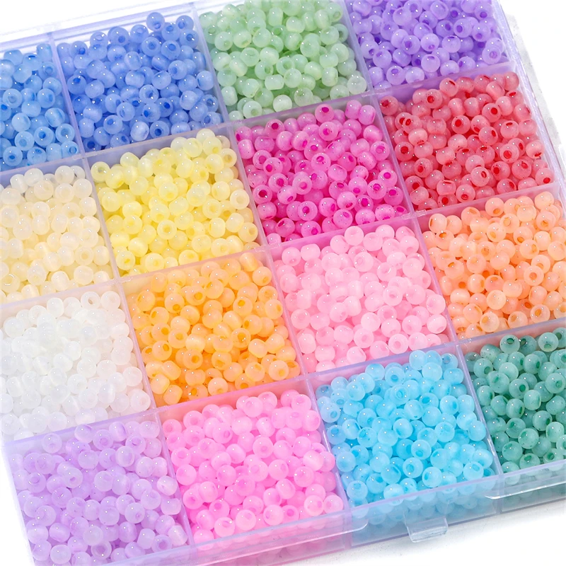 

10g 4mm Glass Cat's Eye Imitates Jade Seed Beads Round Loose Beads For DIY Necklace Bracelet Earrings Jewelry Making Accessories