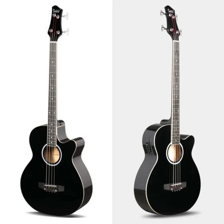 [Do Not Sell on ] Glarry GMB101 4 string Electric Acoustic Bass Guitar w 4Band Equalizer EQ7545R Black