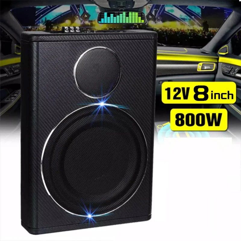 

8 Inch 800W Under-Seat Car Subwoofer Modified Speaker Stereo Audio Bass Amplifier Car Audio Subwoofer Speakers