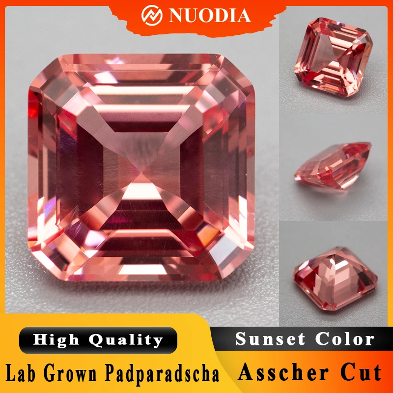 

Новый лабораторный выращенный Padparadscha драгоценный камень высокого качества Asscher Cut Sunset Color Lab сапфировые бриллианты для изготовления ювелирных изделий своими руками