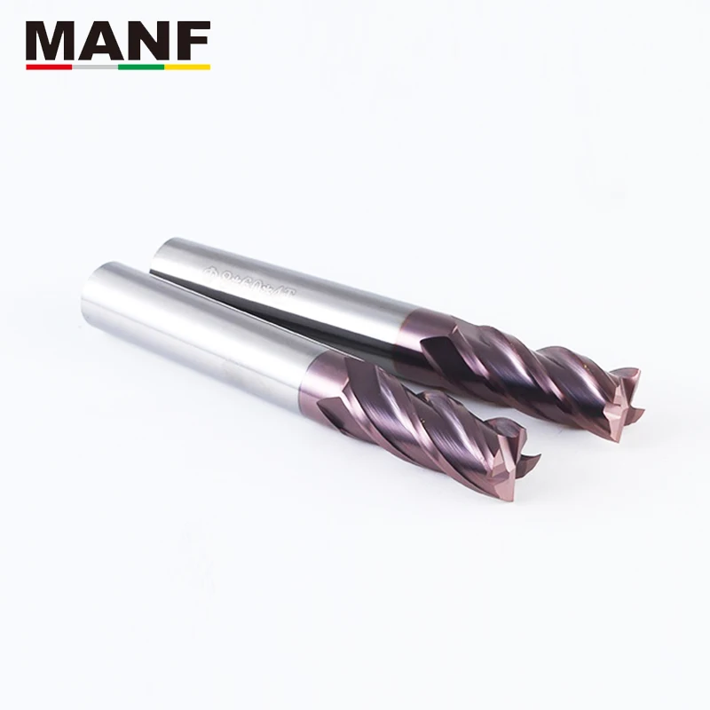 MANF Milling Cutters HRC55 4mm 5mm 6mm 8mm 10mm Solid Carbide EndMills Mill Cutter Carbide End Mills Milling Cutter Metal