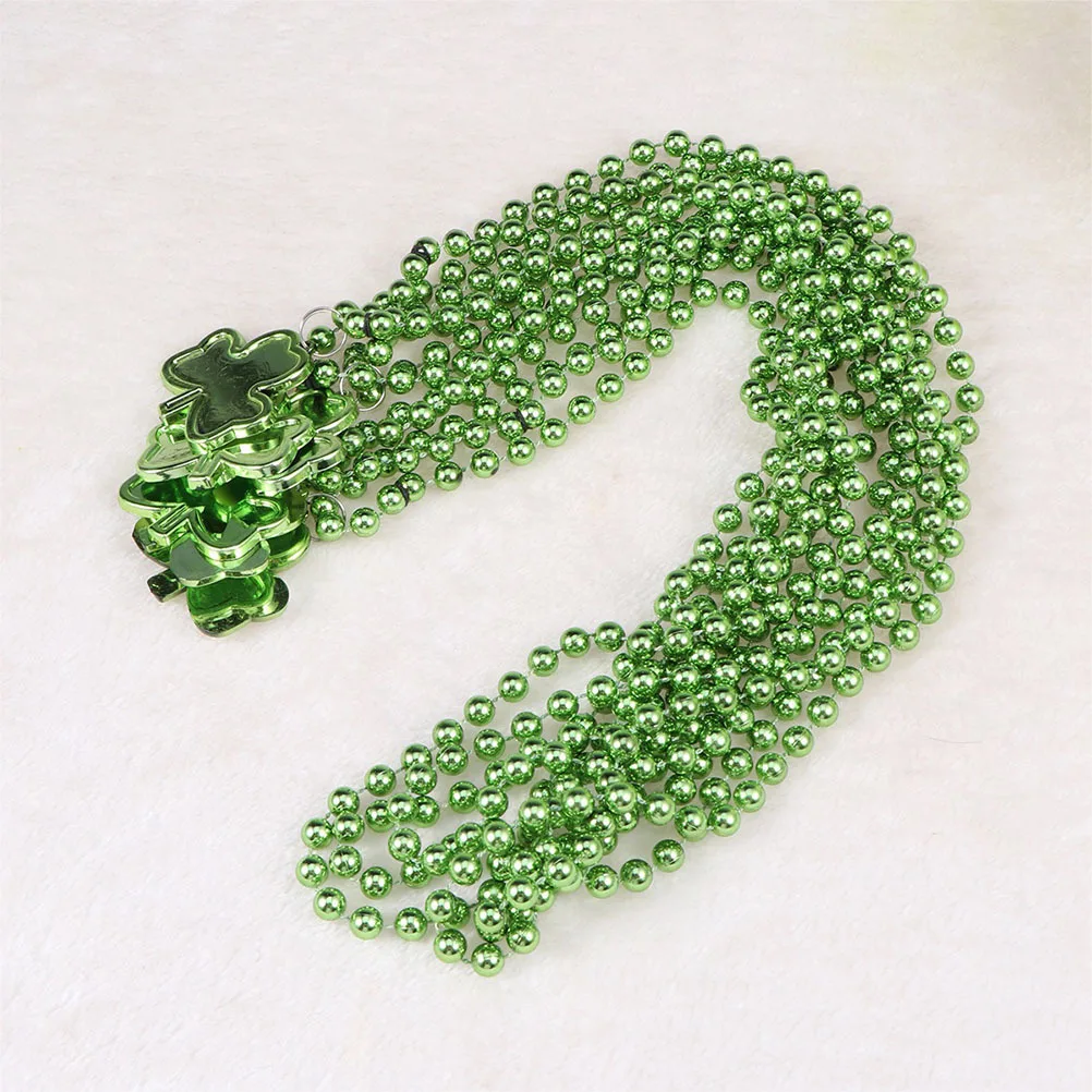 

4Pcs Saint Patricks Day Necklace Clover Bead Chain Hat Design Creative Durable Party Supplies Saint Patricks Day Necklace