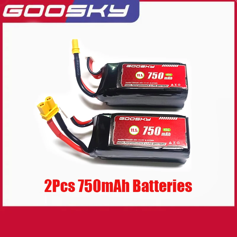 Batterie d'hélicoptère RC 3D LEGEND 6CH GOOSKY S2 / S2 Max / S2Ultra originale, 3S 11.1V 750MAH 45C 8.325Wh, batterie Lipo originale