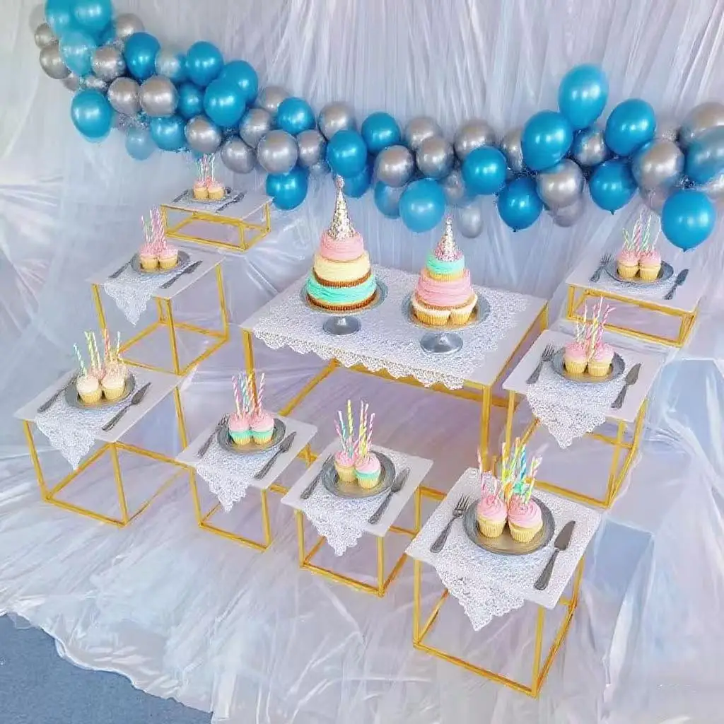 Wedding Birthday Party Stage Home Dessert Table Centerpieces Decoration Buffet Column Food  Drink Holder Cupcake Stand 18pcs