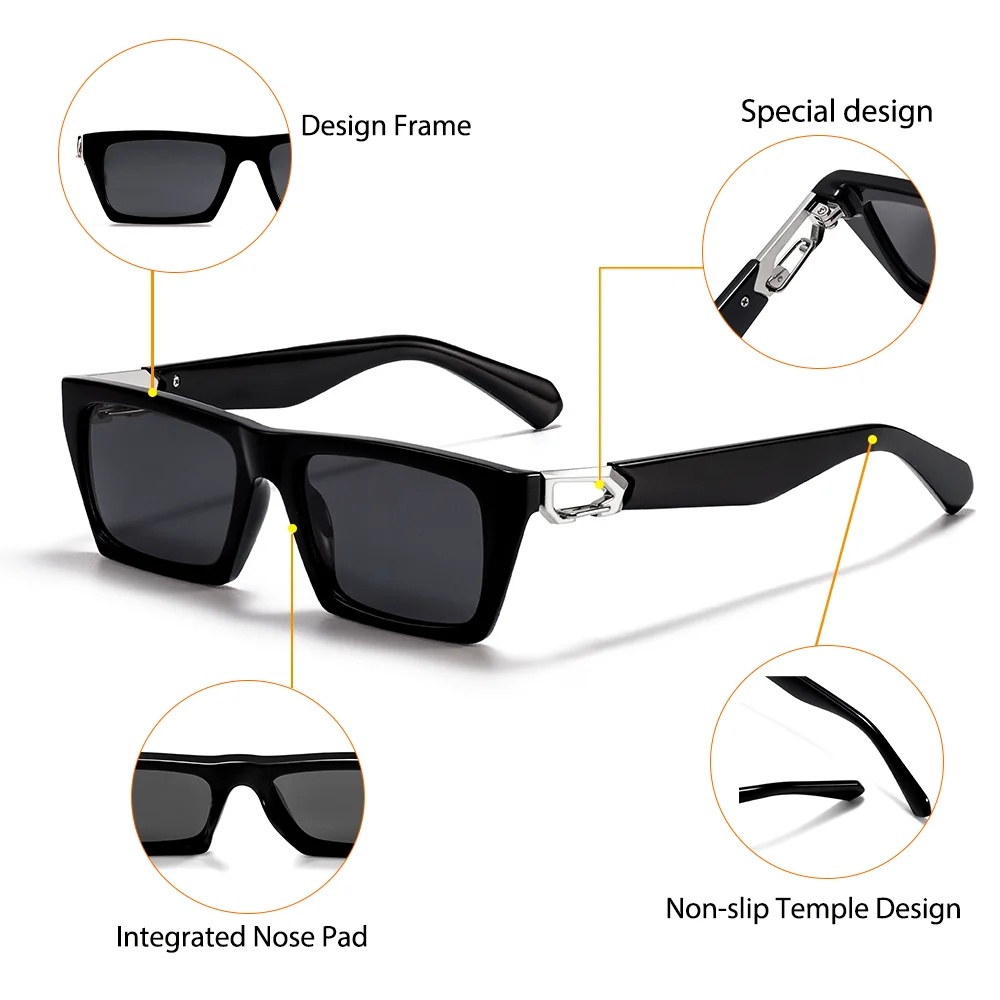 CATERSIDE الرجال النظارات الشمسية البصرية عالية الجودة مستطيلة عدسة وصفة طبية نظارات المرأة هدية مخصصة Suneyeglass UV400