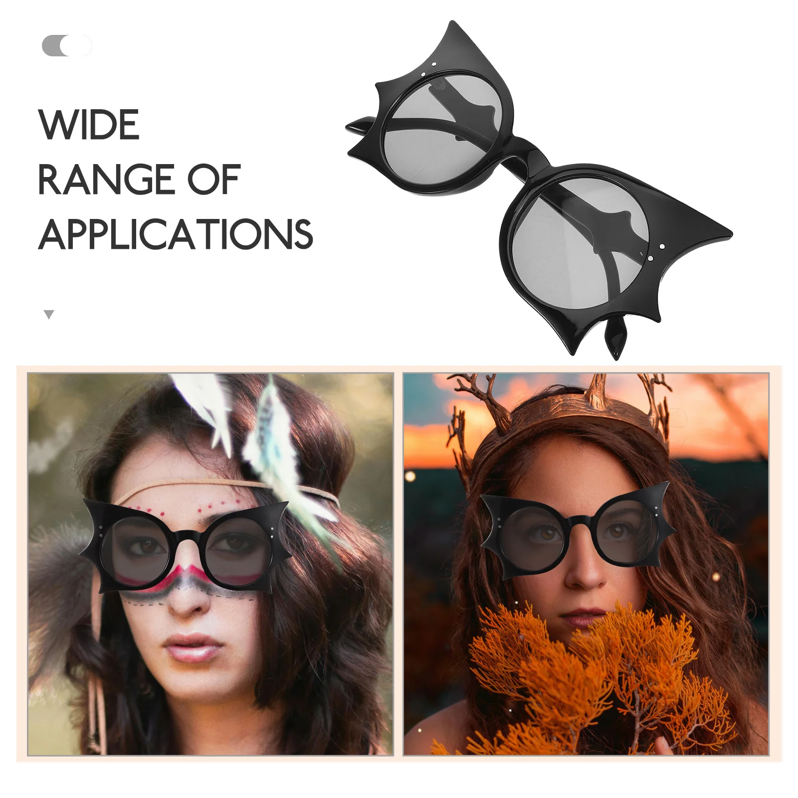 

1Pair Bat Shaped Sunglasses Halloween Party Decorative Eyewear Plastic Novelty Fun Glasses Halloween Sunglasses