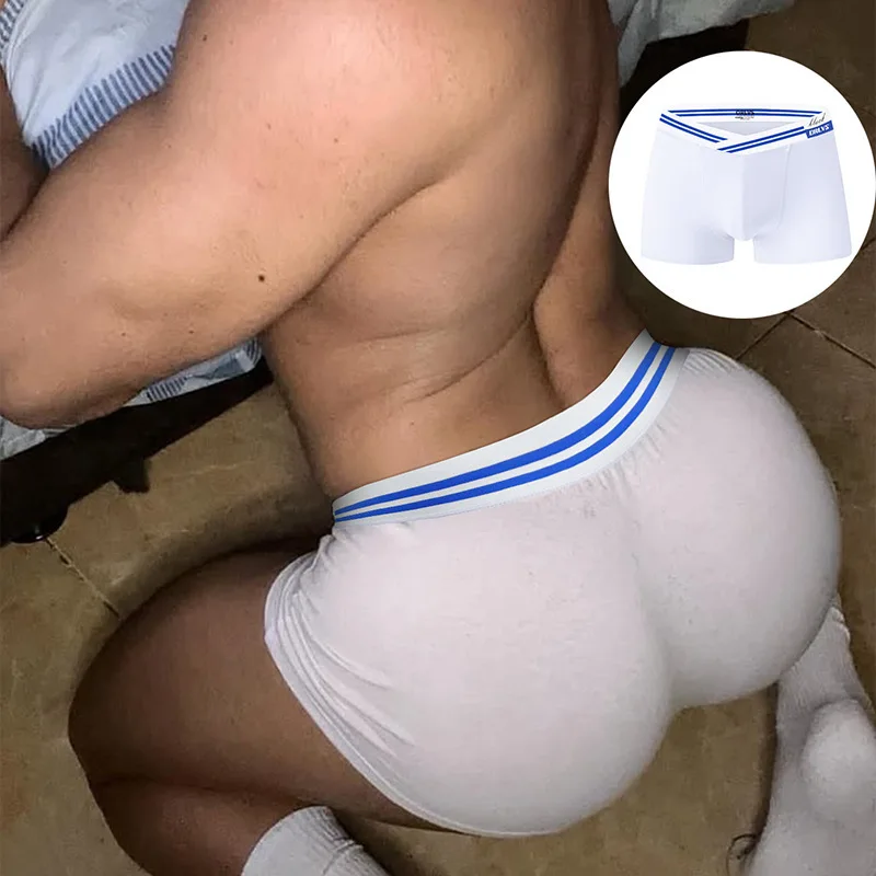 Men Modal Boxer Briefs Trendy Breathable Quick Dry Underwear Soft Seamless Sports Shorts Comfortable Stretch Trunks