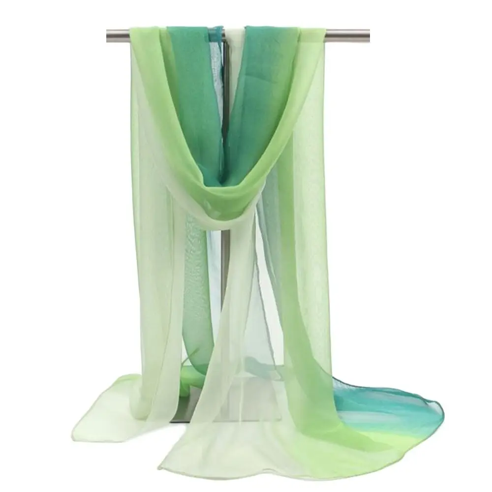 Summer Sun Protection Scarf Soft Gradient Solid Color Shawls Long Anti-sunburn Neck Bandana Women