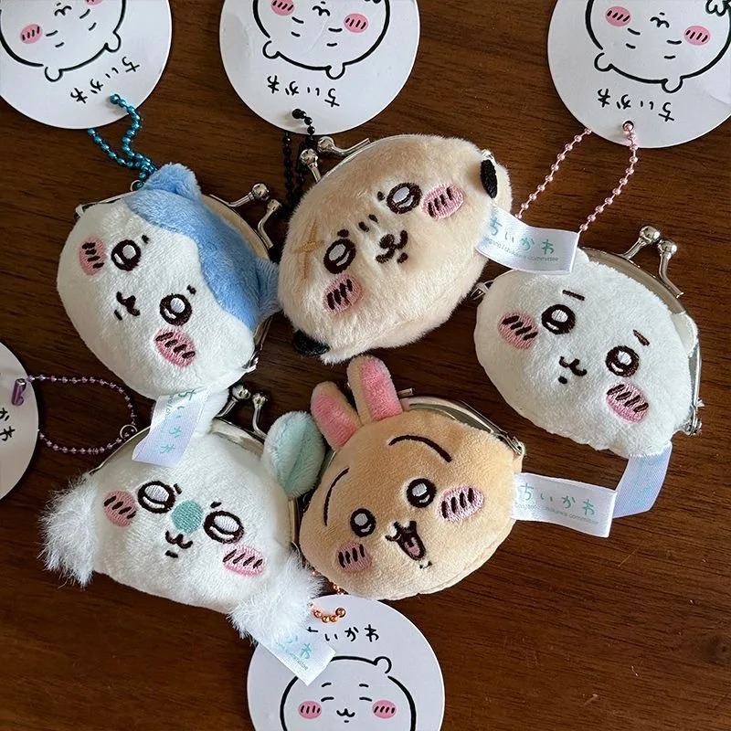 

cute Chiikawa Rakko plush coin purse kawaii Momonga Plush pendant keychain Usagi coin purse Women's accessories gift
