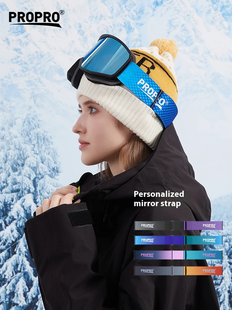 PROPRO Magnetic Professional Ski Goggles with Case 100% Anti-fog UV400  Lens Protection Men and Women Snow Protection Glasses