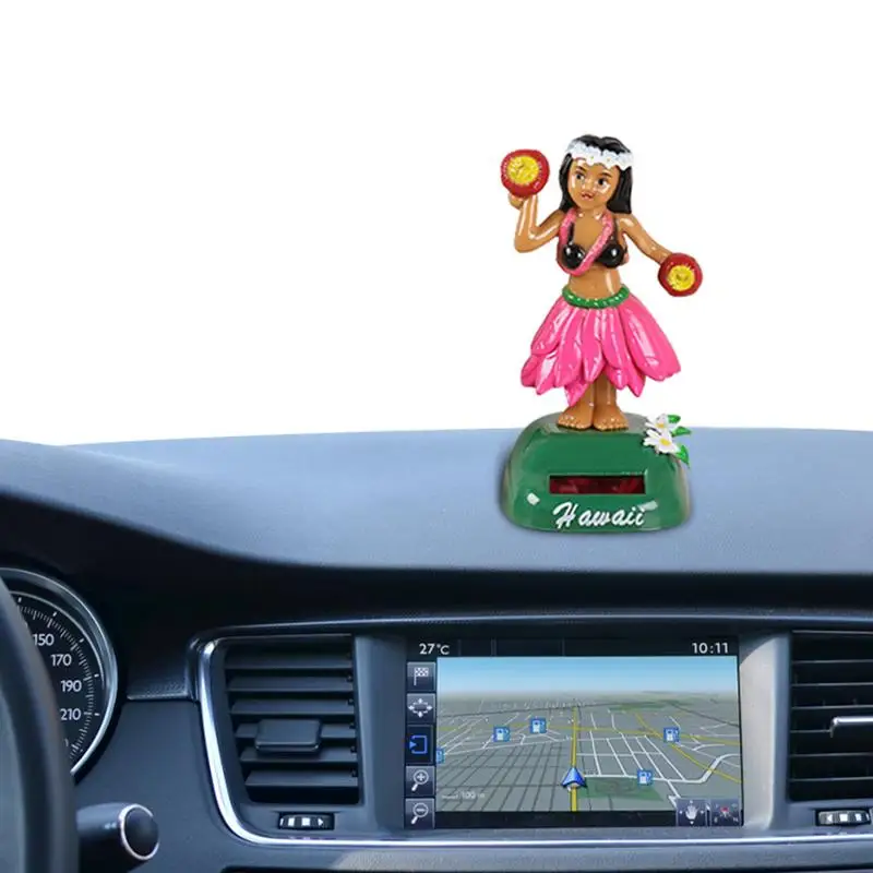 Mode Hawaii Meisje Auto Op Zonne-Energie Dansend Dashboard Ornament Dier Swingende Geanimeerde Bobbel Danser Auto Interieurdecoratie